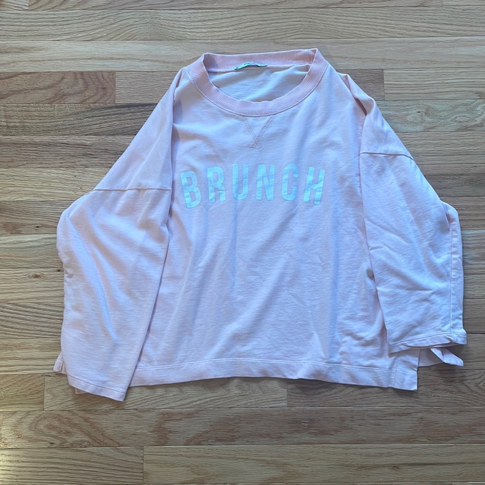 Mango light pink brunch long sleeve shirt